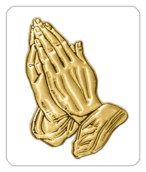 233 DF35 516 WT GD Praying Hands White Gold